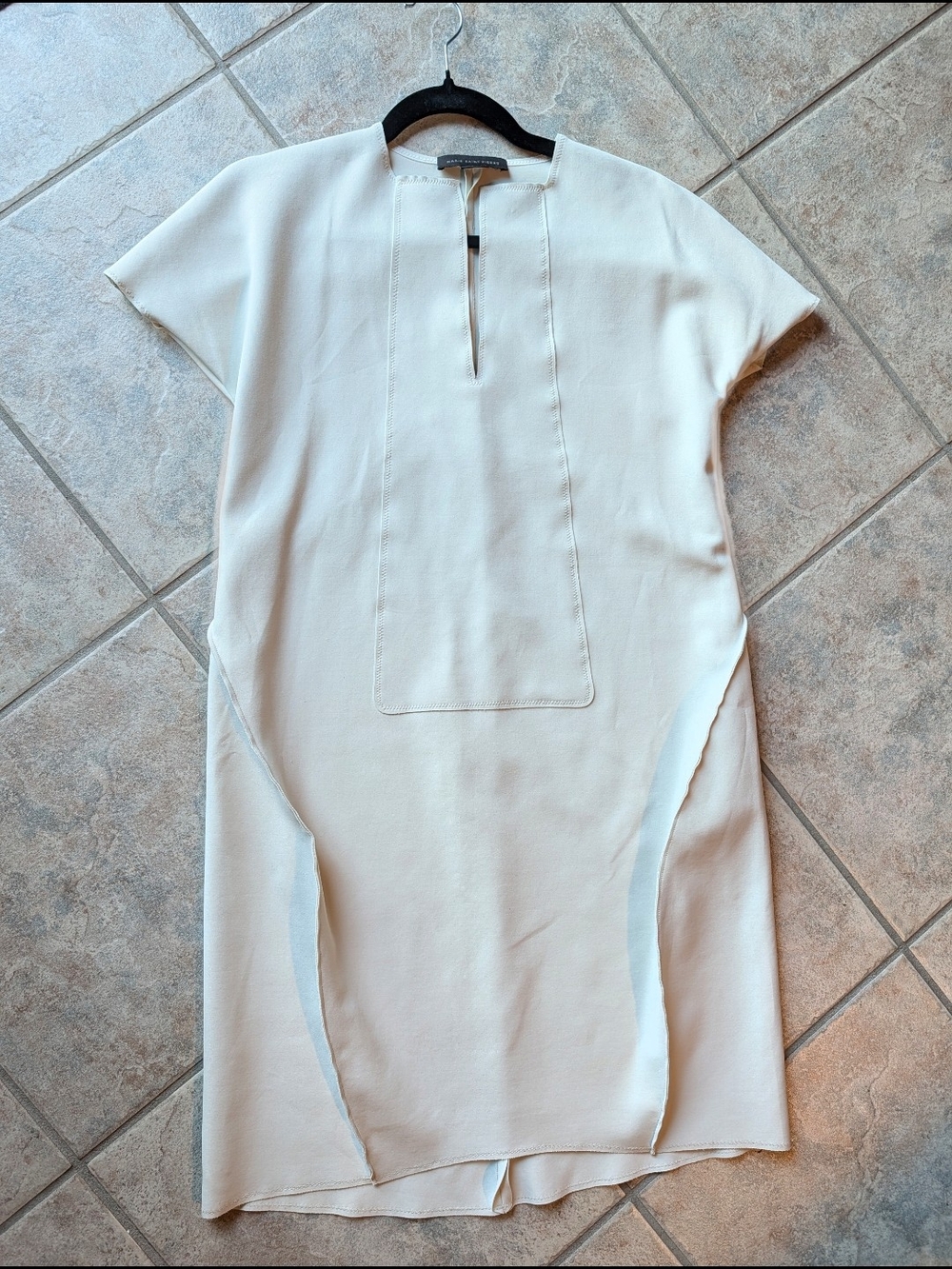 Maison Marie Saint Pierre Cream Khadda Scuba Shift Dress